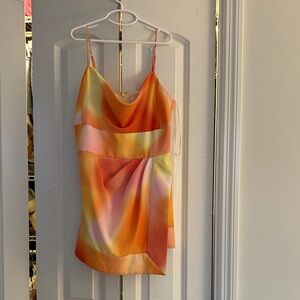 Satin Cowl Neck Camisole mini dress